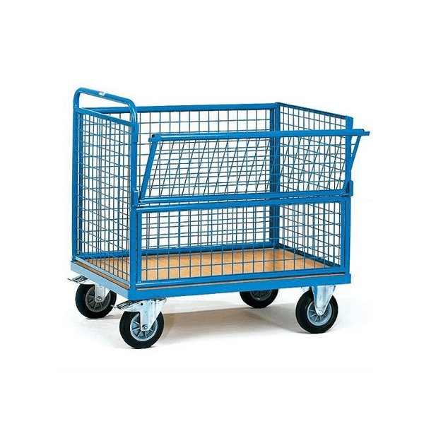 Carucior tip container cu pereti laterali din plasa si oblon 1070x700x950 mm - imagine 5