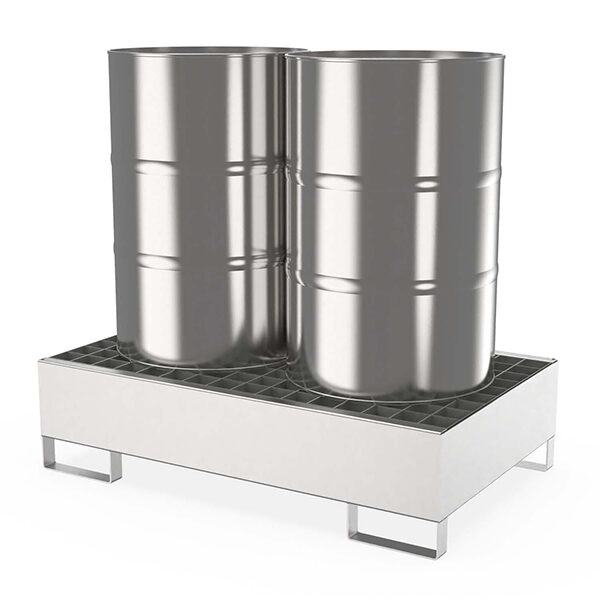 Cuva de retentie / vana de captare din inox pentru 2 butoaie 1230 x 650 x 300 mm