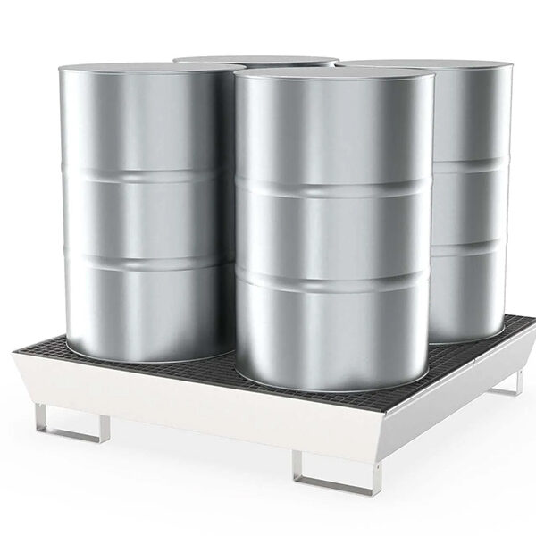 Cuva de retentie / vana de captare din inox pentru 4 butoaie de 200 l
