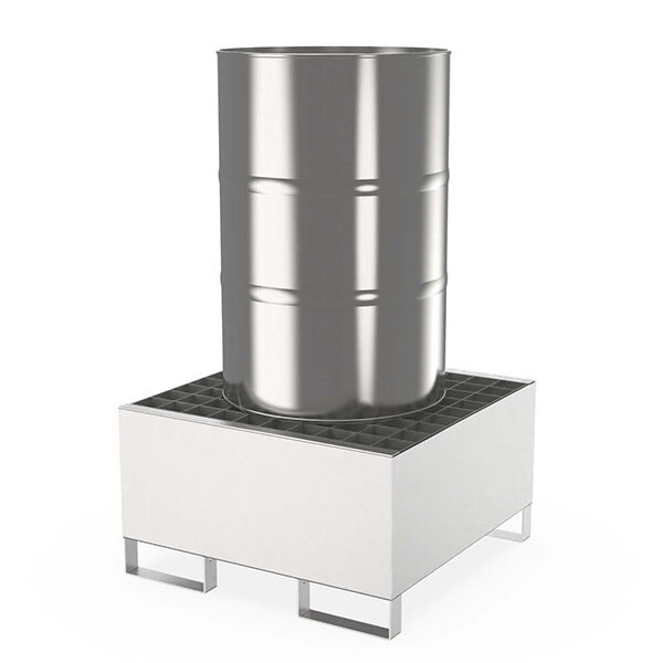 Cuva de retentie / vana de captare din inox pentru 1 butoi de 200 l